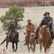 Hailee Steinfeld, Matt Damon e Jeff Bridges in una scena di True Grit