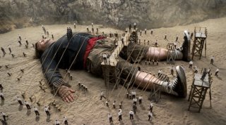 Un'immagine del film I fantastici viaggi di Gulliver in 3D con Jack Black