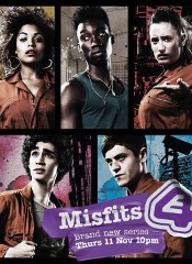 I cinque protagonisti di Misfits nel poster promozionale di channel 4