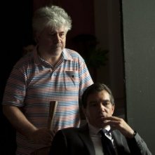 Antonio Banderas e Pedro Almodovar sul set di La Piel que Habito