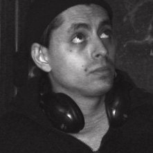 Massimo Coglitore sul set del suo corto Deadline, del 2002