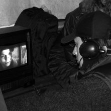 Massimo Coglitore sul set del suo cortometraggio Deadline, del 2002