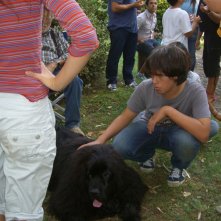 Matteo Degni sul set della fiction Al di la del lago