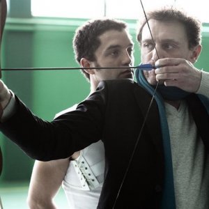 Guillaume Gouix con Jean-Paul Rouve in una scena del film Poupoupidou