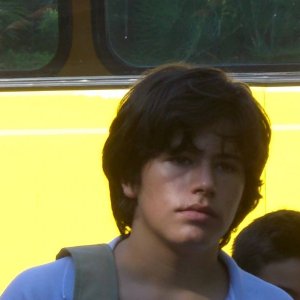 Il giovane Matteo Degni set di Al di là del lago