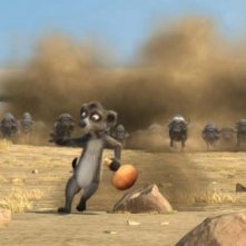 Il lemure Billy prova a guidare una mandria nel film Animals United