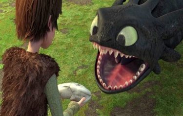 Una divertente immagine del film 3D Dragon Trainer
