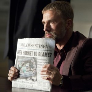 Christoph Waltz in una scena del film The Green Hornet