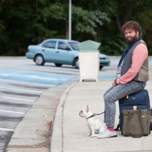 Zach Galifianakis in un'immagine del road movie Due Date