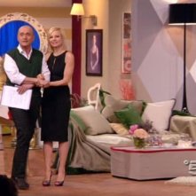 Alfonso Signorini e Antonella Elia a Kalispera, Canale 5 (abito Giò Guerrieri)