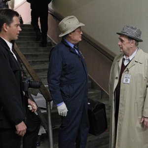 Michael Weatherly, David McCallum e Bob Newhart in una scena dell'episodio Recruited di NCIS