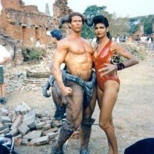 Marjean Holden e Deron McBee sul set di Mortal Kombat - Distruzione totale