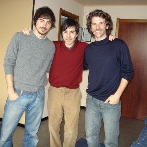 Natoli, Lo Cascio e Pisani durante la lavorazione di Noi credevamo