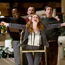 Anne Heche tra John C. Reilly, Ed Helms e Isiah Whitlock Jr. nel film Cedar Rapids