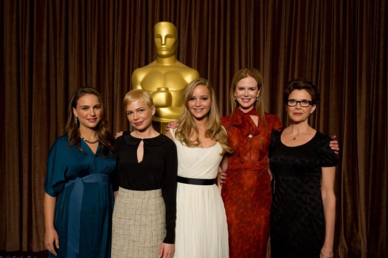 Le candidate all'Oscar per la migliore attrice Natalie Portman, Michelle Williams, Jennifer Lawrence, Nicole Kidman al Nominees Luncheon della 83. edizione degli Academy Awards