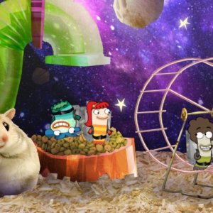 I tre pesciolini protagonisti della Fish Hooks alle prese con un minaccioso criceto