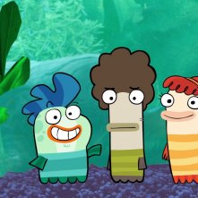 Milo, Oscar e Bea, i tre inseparabili protagonisti di Fish Hooks - Vita da pesci