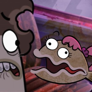 Oscar, protagonista di Fish Hooks, perseguitato dall'aspirante fidanzata Mitilla