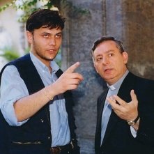 Angelo Antonucci e Leo Gullotta sul set di Dio ci ha creato gratis