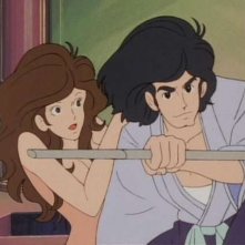 Fujiko e Goemon in una scena de Il tesoro di Al Capone della serie Lupin, l'incorreggibile Lupin