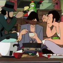 Lupin Jigen e Goemon in una scena di Albatros, le ali della morte de Le nuove avventure di Lupin III