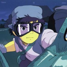 Pazu in una scena del film d'animazione Laputa: castello nel cielo