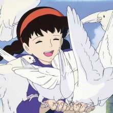 Sheeta in una scena del film d'animazione Laputa: castello nel cielo