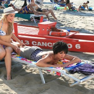 Claudia Zanella e Ambra Angiolini nel film Tutti al mare