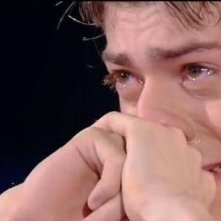 Denny Lodi durante un momento emozionante di Amici 10