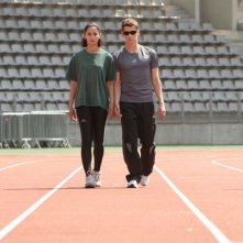 Rachida Brakni e Cyril Descours nel film La ligne droite
