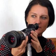 Cinzia Bomoll sul set