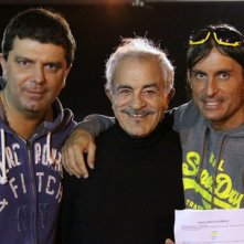 Stefano Calvagna, Sal Borgese e Claudio Del Falco sul set di RABBIA IN PUGNO