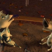 Strelka e Belka in una sequenza di Space Dogs 3D