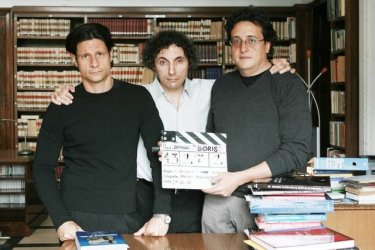 Valerio Aprea, Andrea Sartoretti e Luca Vendruscolo, sul set di Boris il film