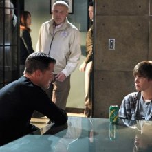 George Eads, Jude Ciccolella e Justin Bieber nell'episodio Targets of Obsession di CSI: Scena del crimine