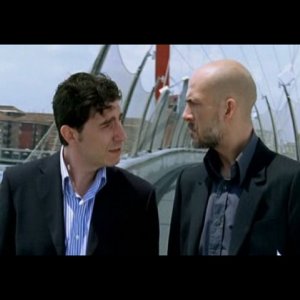 Riccardo Leto con Gianmarco Tognazzi nella fiction Il Bene e il male