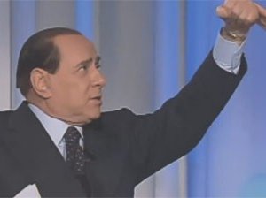 Un'immagine di archivio dal documentario Silvio Forever: Silvio Berlusconi a Porta a porta