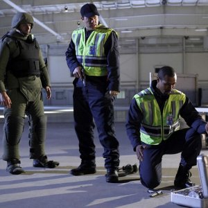 Zachary Levi, Adam Baldwin e Isaiah Mustafa nell'episodio Chuck Versus The A-Team