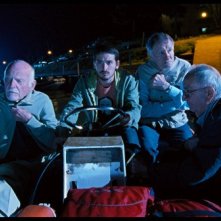 Matteo Petrini in una scena della commedia Questo mondo è per te