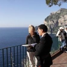 Raffaele Gangale sul set del giallo L'affare Bonnard con la regista Annamaria Panzera
