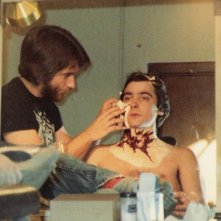 Griffin Dunne e Rick Baker sul set di Un lupo mannaro americano a Londra