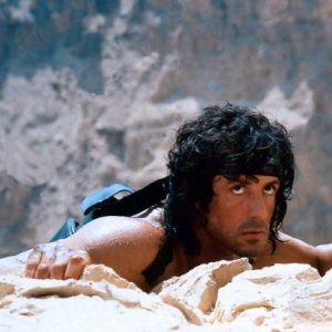 Sylvester Stallone in una scena di Rambo 3