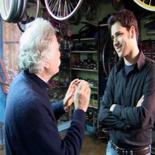 Carlo Cutolo sul set di Mi alzo sui pedali - 2008