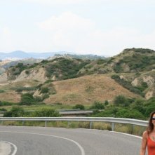Ortensia Di Francesco durante la preparazione di un film