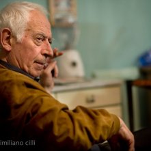 Emidio Greco sul set del film Notizie degli scavi