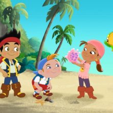 Un'immagine dei simpatici protagonisti della serie animata Jake e i Pirati dell'Isola che non c'è