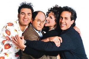 Un'immagine promozionale per la serie tv Seinfeld e i suoi protagonisti