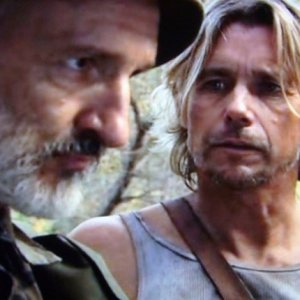 Christopher Atkins e Michael Gross in 100 million BC - La guerra dei dinosauri (2008)