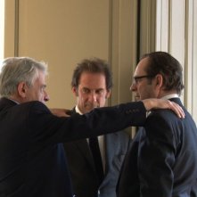 A sinistra e al centro, Alain Cavalier e Vincent Lindon nel film Pater