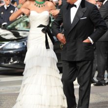 Festival di Cannes 2011: Bianca Balti accanto a Fawaz Gruosi - presidente della griffe di gioielleria  De Grisogono - sul red carpet